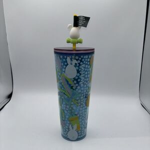 Starbucks 9"- 2024 Spring Easter 24 oz Tumbler with Silicone Bunny Stopper NEW